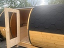 Barrelsauna 390 cm Thermowood grenen met ingebouwde RVS icetub – foto 6