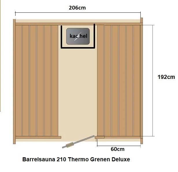 Grenen 210 cm Barrelsauna thermowood comfort – foto 4