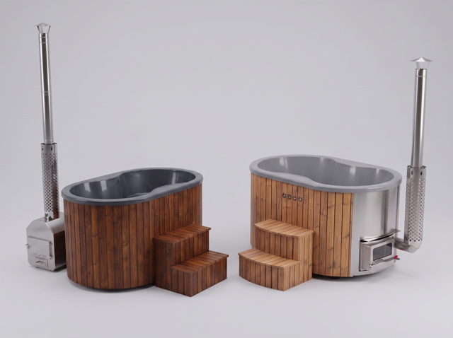 2-persoons houtgestookte hottub met interne RVS houtkachel – foto 4