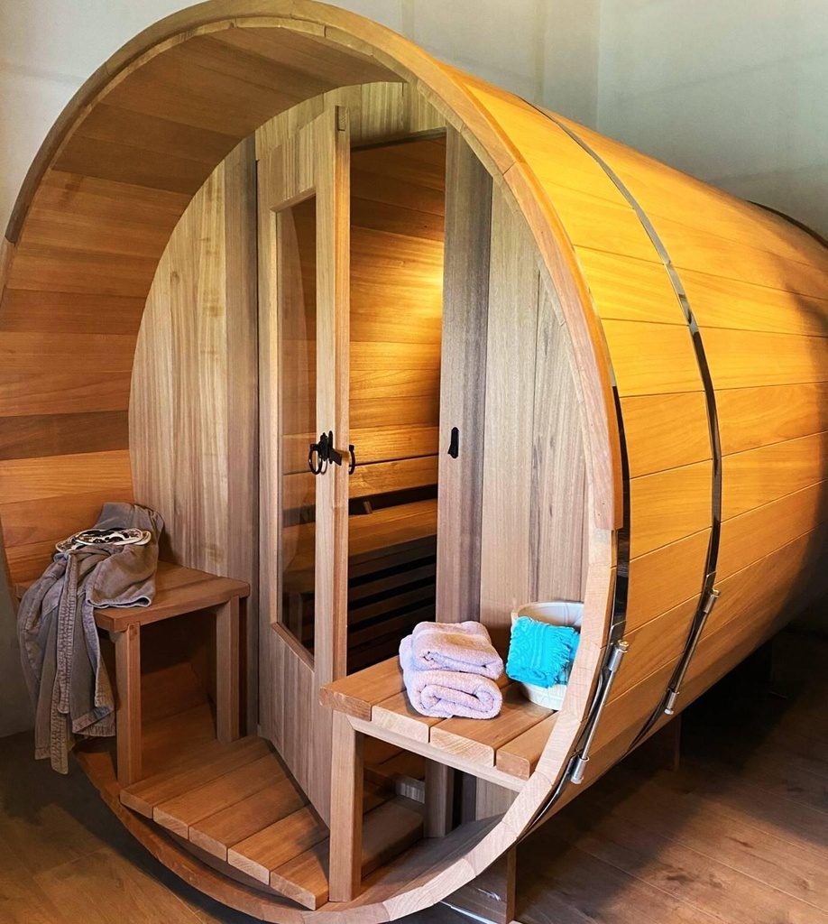 Ayous 270 cm barrelsauna thermowood de luxe – foto 9