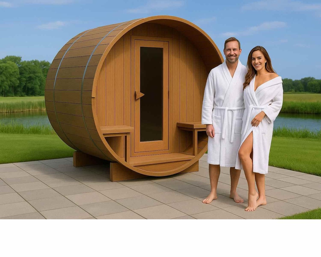 Ayous 270 cm barrelsauna thermowood de luxe – foto 21
