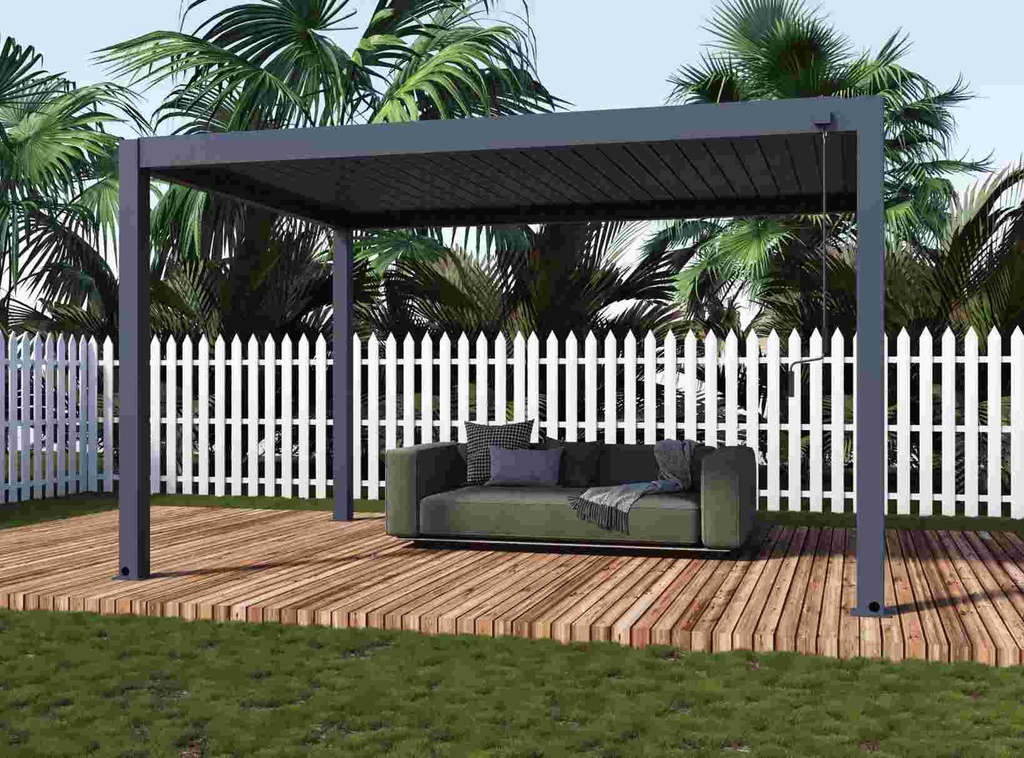 Luxe aluminium pergola met stalen lamellen Model 7 – foto 4