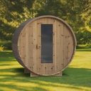 Grenen infrarood Barrelsauna 150 cm thermowood compact met Full Spectrum Infrarood