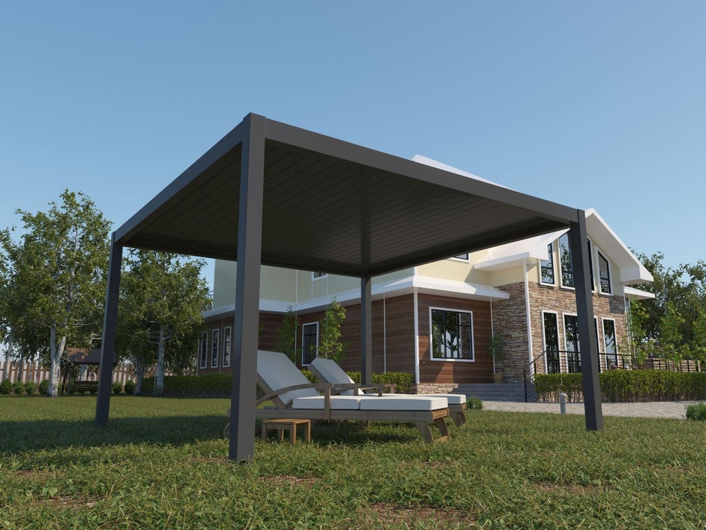 [BST-OC-510] Luksusowa pergola aluminiowa ze stalowymi lamelami model 7